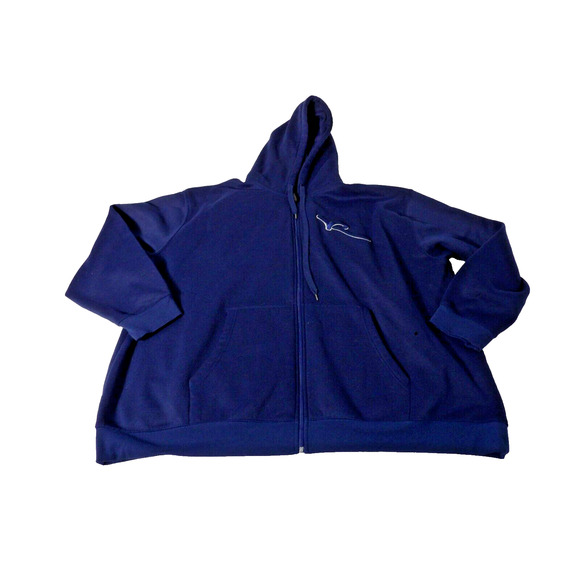 Rocawear Hoodie Mens 5XB Full Zip Navy Blue Y2K Hip Hop Urban Logo Rap READ FLAW - Picture 1 of 13